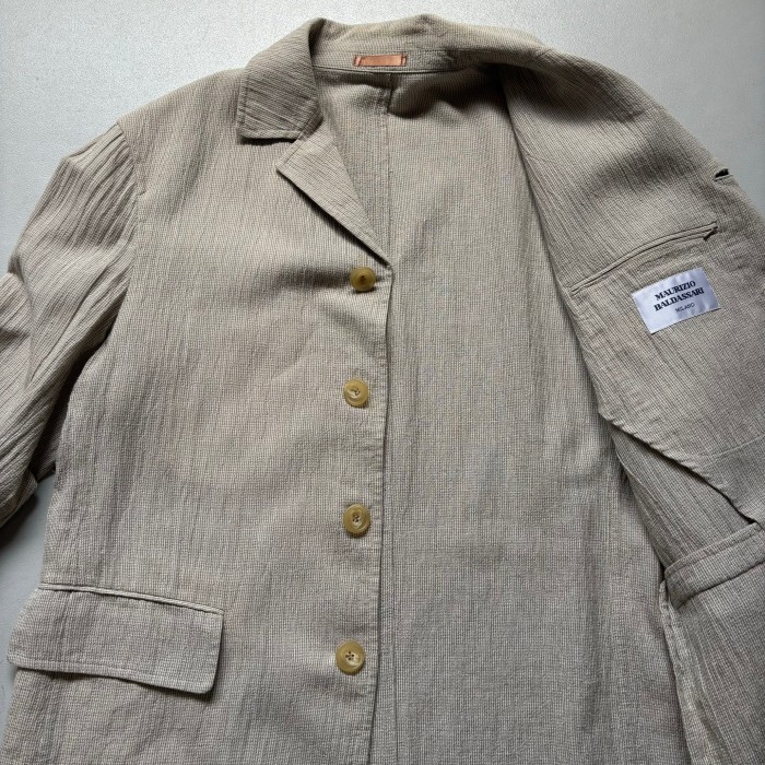 MAURIZIO BALDASSARI 2way linen jacket  イタリアブランド リネンジャケット テーラードジャケット | Vintage.City 古着屋、古着コーデ情報を発信