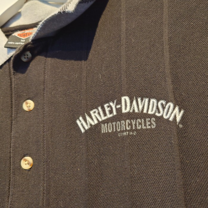 HARLEY-DAVIDSON ハーレーダビッドソン 半袖ポロシャツ　Mサイズ　ブラック　USA製　コットン　2800 | Vintage.City 古着屋、古着コーデ情報を発信