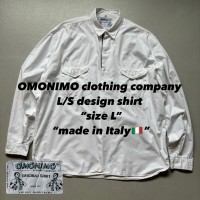 OMONIMO clothing company L/S design shirt “size L” “made in Italy🇮🇹” イタリア製 襟下デザインシャツ 白シャツ | Vintage.City 古着屋、古着コーデ情報を発信