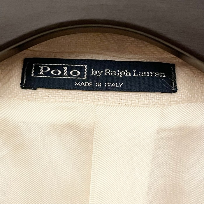 MADE IN ITALY製 Polo by Ralph Lauren リネンテーラードジャケット アイボリー AB7サイズ | Vintage.City 古着屋、古着コーデ情報を発信