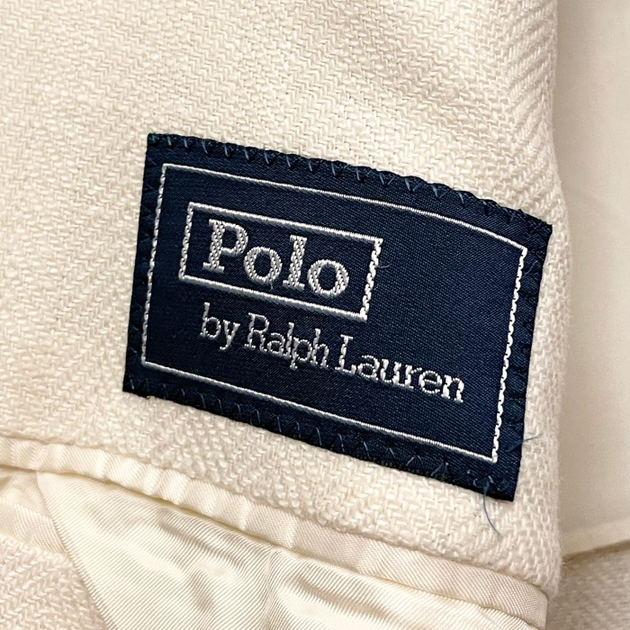 MADE IN ITALY製 Polo by Ralph Lauren リネンテーラードジャケット アイボリー AB7サイズ | Vintage.City 古着屋、古着コーデ情報を発信