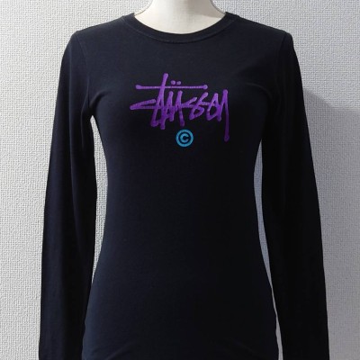 STUSSY GIRL USA製 ロゴプリント ロングスリーブ Tシャツ ブラック S 長袖 | Vintage.City 빈티지숍, 빈티지 코디 정보