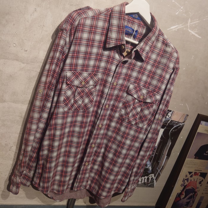 PENDLETON(ペンドルトン)　チェックシャツ　Lサイズ　コットン　インドネシア　レッド系　2285 | Vintage.City 빈티지숍, 빈티지 코디 정보