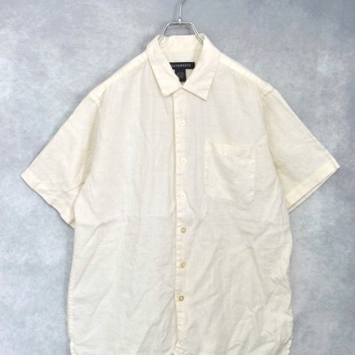 100% linen open collar s/s shirts | Vintage.City 古着屋、古着コーデ情報を発信