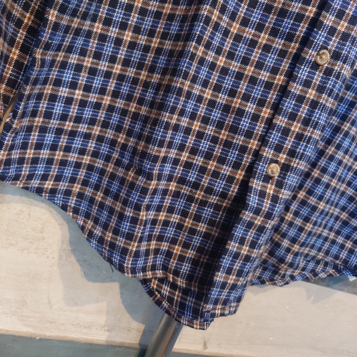 FIRST DOWN(ファーストダウン)　チェックシャツ　Mサイズ　ブルー系　ポリエステル他　バングラデッシュ　1640- | Vintage.City 古着屋、古着コーデ情報を発信
