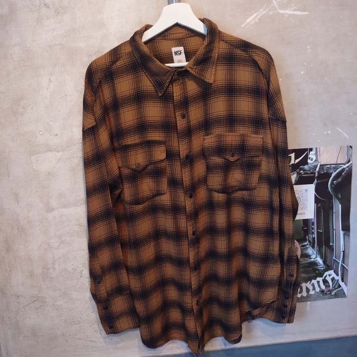 NSF　オンブレチェックシャツ　Sサイズ　USA製　ブラウン系　コットン　1381- | Vintage.City 古着屋、古着コーデ情報を発信