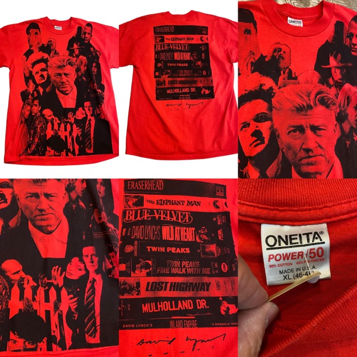 ビンテージ 90年代 デッドストック デヴィッドリンチ ムービー 作品 Tシャツ XL レッド | Vintage.City 古着屋、古着コーデ情報を発信