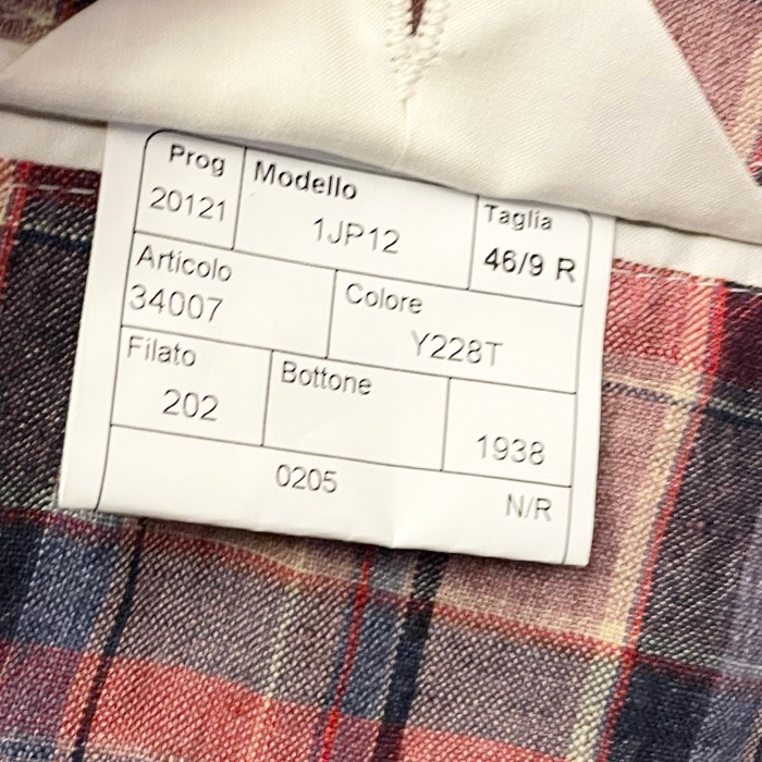 MADE IN ITALY製 PINO LERARIO 0205 チェック柄リネンテーラードジャケット ピンク 46サイズ | Vintage.City 古着屋、古着コーデ情報を発信