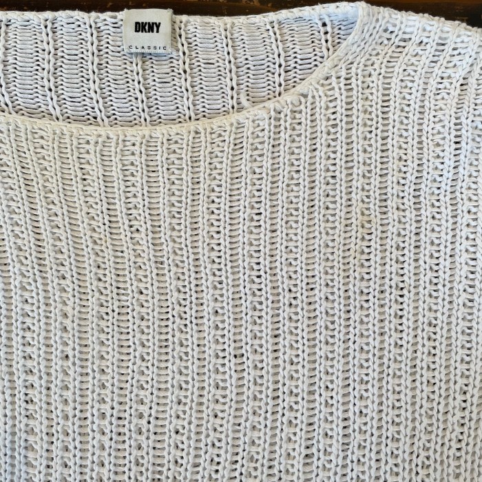 1980s DKNY white summer sweater | Vintage.City 빈티지숍, 빈티지 코디 정보