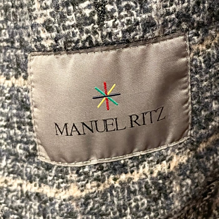 MADE IN BULGARIA製 MANUEL RITZ ブロックチェック柄コットンウールテーラードジャケット ネイビー 50サイズ | Vintage.City 古着屋、古着コーデ情報を発信
