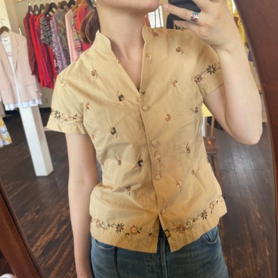 Made in Italy embroidery shirt | Vintage.City 古着屋、古着コーデ情報を発信