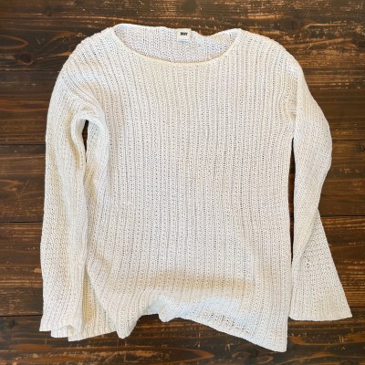 1980s DKNY white summer sweater | Vintage.City 古着屋、古着コーデ情報を発信