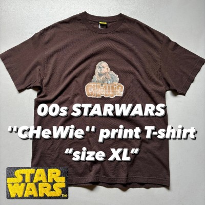 00s STARWARS ''CHeWie'' print T-shirt “size XL” スターウォーズ チューバッカ プリントTシャツ ダークブラウン | Vintage.City 古着屋、古着コーデ情報を発信