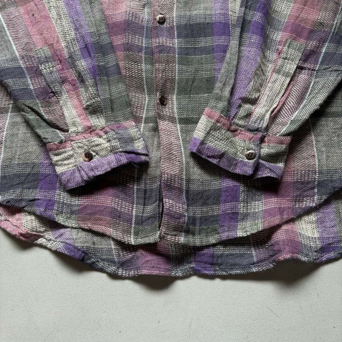 90s GOOUCH check L/S shirt “size M” 90年代 グーチ チェックシャツ 長袖シャツ | Vintage.City 빈티지숍, 빈티지 코디 정보