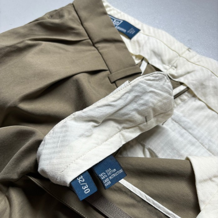 90s polo Ralph Lauren 2tuck silk×cotton slacks “32×30” 90年代 ラルフローレン 2タック シルクコットンスラックス | Vintage.City Vintage Shops, Vintage Fashion Trends