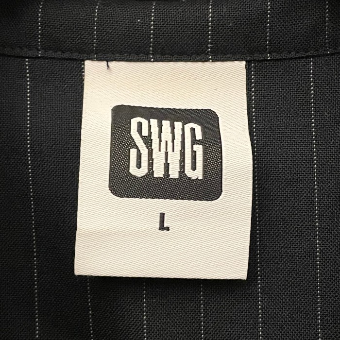 MADE IN JAPAN製 SWAGGER 長袖ボタンダウンストライプシャツ ブラック Lサイズ | Vintage.City 古着屋、古着コーデ情報を発信