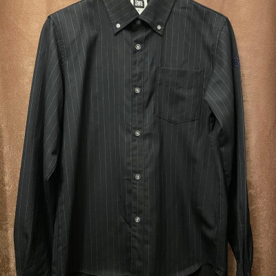 MADE IN JAPAN製 SWAGGER 長袖ボタンダウンストライプシャツ ブラック Lサイズ | Vintage.City 古着屋、古着コーデ情報を発信