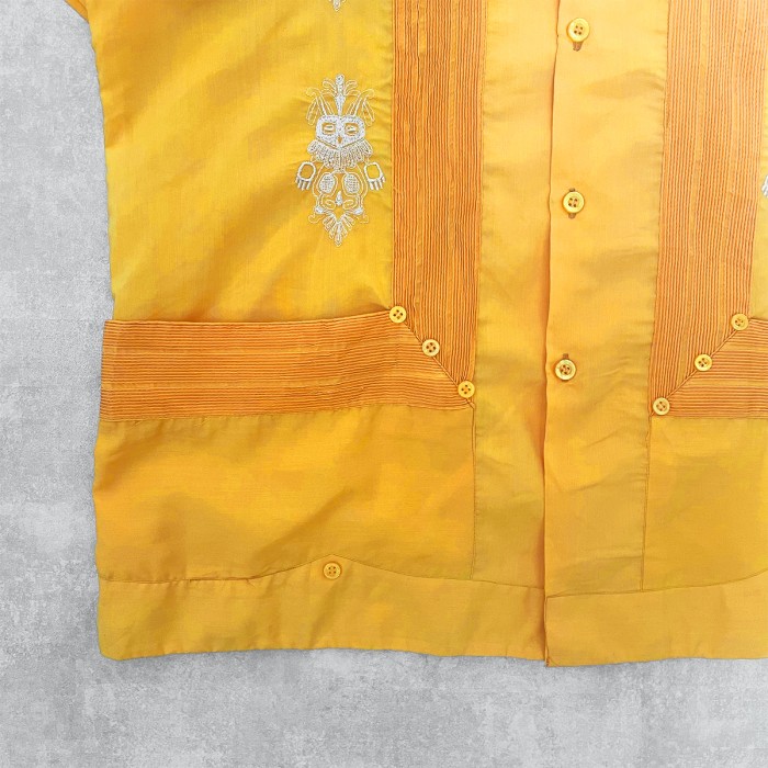 【Guaya-teco】"70's" ビンテージキューバシャツ 刺繍＆ピンタック グァジャベーラ メキシコ製 | Vintage.City 古着屋、古着コーデ情報を発信