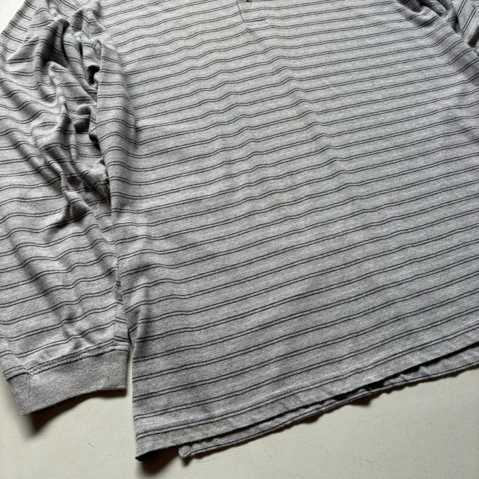 90s FADED GLORY henry neck L/S T-shirt “size XL” 90年代 フェイデッドグローリー ヘンリーネック 長袖Tシャツ ロンT ボーダー | Vintage.City 빈티지숍, 빈티지 코디 정보