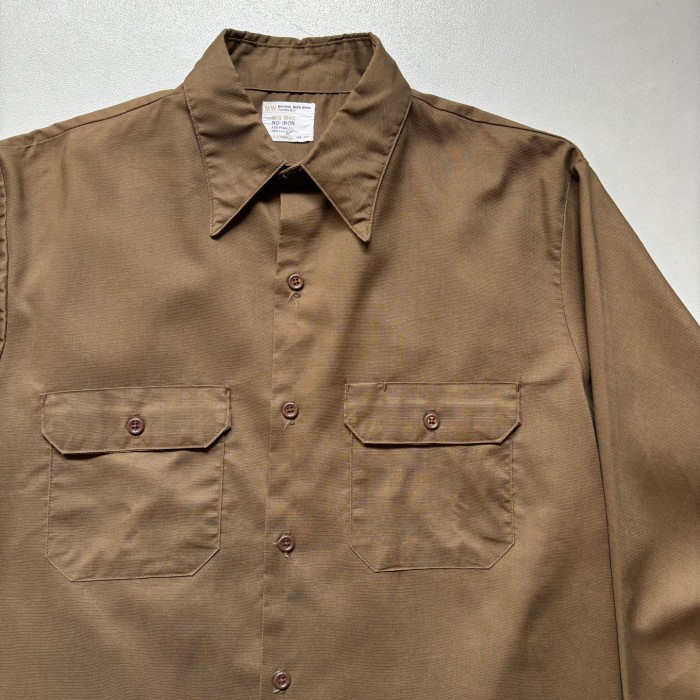 70s BIG MAC L/S work shirt “size 15 1/2” 70年代 ビッグマック 長袖シャツ ワークシャツ 茶色 | Vintage.City 빈티지숍, 빈티지 코디 정보
