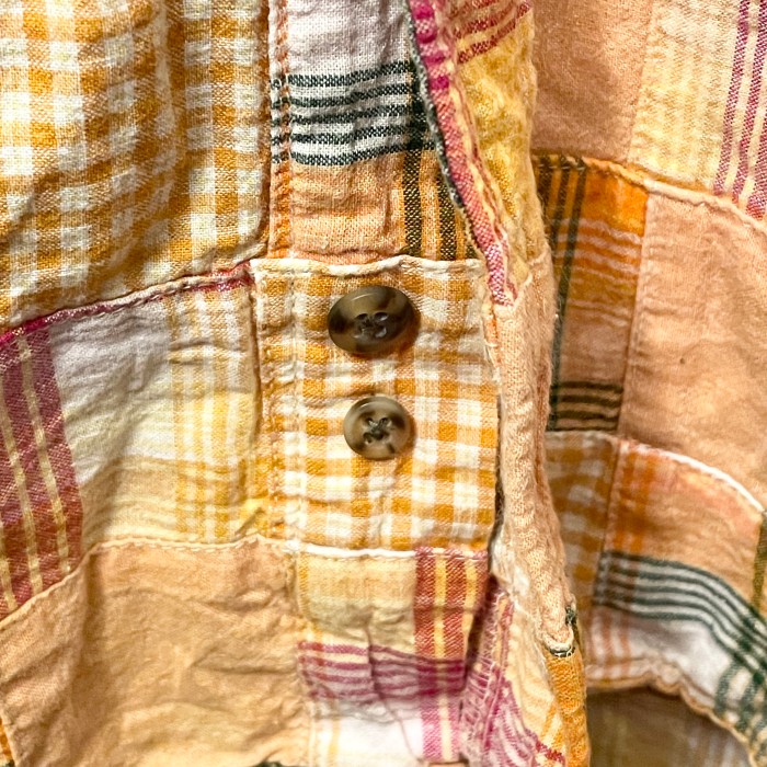 90s CHAPS RALPH LAUREN 半袖ボタンダウンパッチワークシャツ オレンジ Mサイズ | Vintage.City 빈티지숍, 빈티지 코디 정보