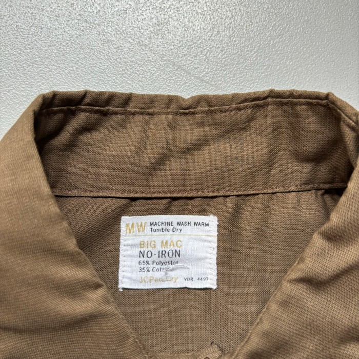 70s BIG MAC L/S work shirt “size 15 1/2” 70年代 ビッグマック 長袖シャツ ワークシャツ 茶色 | Vintage.City 古着屋、古着コーデ情報を発信