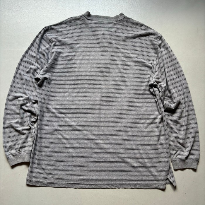 90s FADED GLORY henry neck L/S T-shirt “size XL” 90年代 フェイデッドグローリー ヘンリーネック 長袖Tシャツ ロンT ボーダー | Vintage.City 빈티지숍, 빈티지 코디 정보