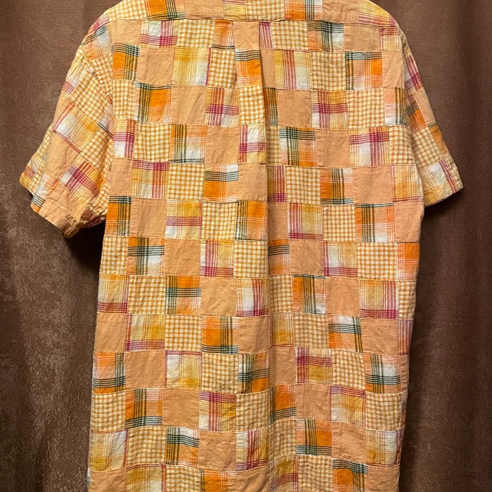 90s CHAPS RALPH LAUREN 半袖ボタンダウンパッチワークシャツ オレンジ Mサイズ | Vintage.City 빈티지숍, 빈티지 코디 정보