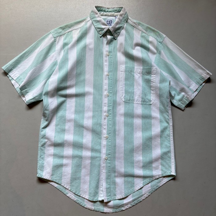 90s〜 OLD GAP stripe S/S shirt “size S” 90年代 オールドギャップ ストライプシャツ | Vintage.City 빈티지숍, 빈티지 코디 정보