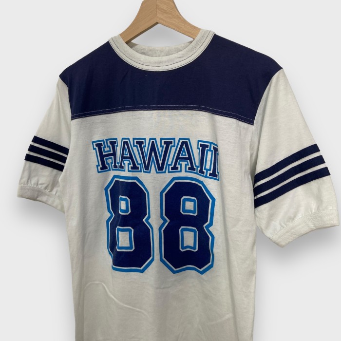 80s USA製 ナンバリングフットボールTシャツ ハワイロゴ 88 白 紺 M | Vintage.City 빈티지숍, 빈티지 코디 정보