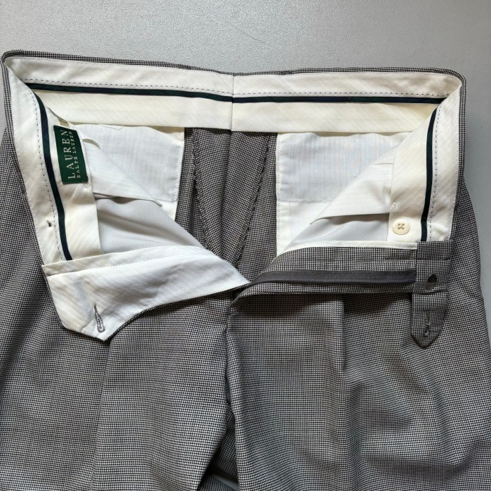 LAUREN Ralph Lauren 2tuck slacks “32×30” “千鳥格子” ローレンラルフローレン 2タックスラックス サマーウール | Vintage.City 古着屋、古着コーデ情報を発信