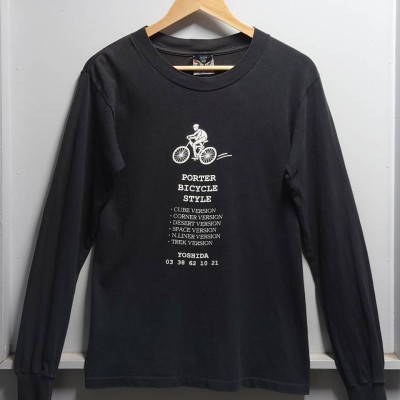 90’s PORTER USA製 “PORTER BICYCLE STYLE” ロングスリーブ Tシャツ ブラック S 長袖 裾シングルステッチ | Vintage.City 古着屋、古着コーデ情報を発信