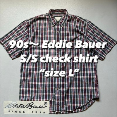 90s〜 Eddie Bauer S/S check shirt “size L” 90年代 エディバウアー 半袖シャツ チェックシャツ | Vintage.City 빈티지숍, 빈티지 코디 정보