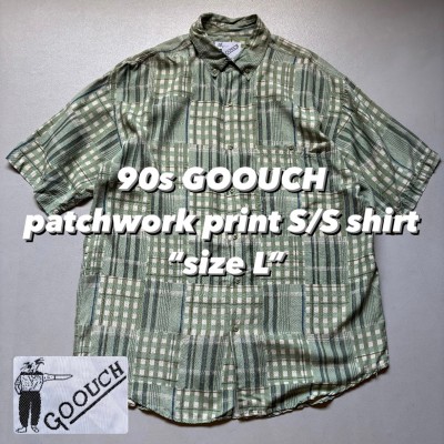 90s GOOUCH patchwork print S/S shirt “size L” 90年代 グーチ ゴーチ パッチワークシャツ プリントシャツ シルクシャツ | Vintage.City 古着屋、古着コーデ情報を発信