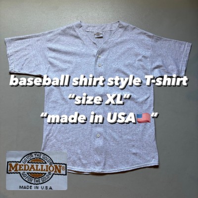 baseball shirt style T-shirt “size XL” “made in USA🇺🇸” ベースボールシャツ型 無地Tシャツ アメリカ製 USA製 | Vintage.City 古着屋、古着コーデ情報を発信