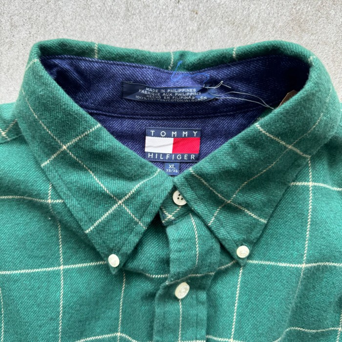 90s Tommy Hilfiger flannel shirt | Vintage.City 빈티지숍, 빈티지 코디 정보