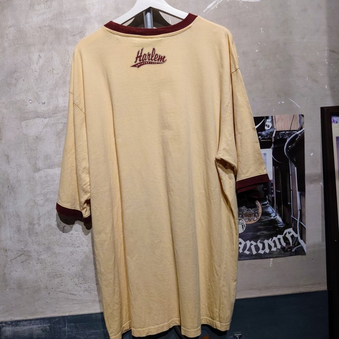 HARLEM U　カレッジ　リンガーtシャツ　XLサイズ　コットン　ベージュ×ブラウン　CHINA　2834 | Vintage.City 빈티지숍, 빈티지 코디 정보
