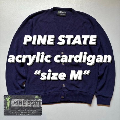 PINE STATE acrylic cardigan “size M” 紺 アクリルカーディガン | Vintage.City 古着屋、古着コーデ情報を発信