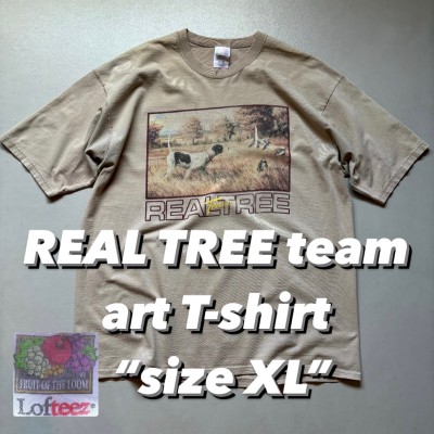 REAL TREE team art T-shirt “size XL” リアルツリーチーム アートTシャツ 犬Tシャツ | Vintage.City 빈티지숍, 빈티지 코디 정보