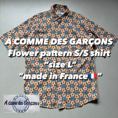 A COMME DES GARÇONS Flower pattern S/S shirt “size L” “made in France🇫🇷” アコムデギャルソン 花柄 半袖シャツ | Vintage.City 古着屋、古着コーデ情報を発信