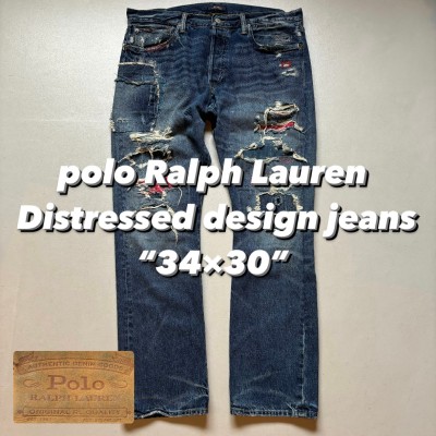 polo Ralph Lauren Distressed design denim pants “34×30” ポロラルフローレン ダメージ加工 デニムパンツ ジーンズ リペア加工 | Vintage.City Vintage Shops, Vintage Fashion Trends