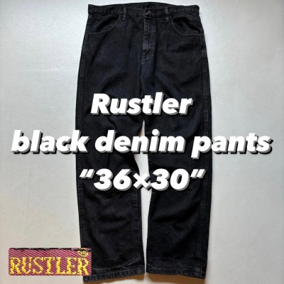 Rustler black denim pants “36×30” ラスラー ブラックデニム ジーンズ ゴールデンサイズ | Vintage.City 빈티지숍, 빈티지 코디 정보