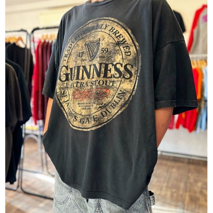 企業Tシャツ ギネスビール オフィシャル ビッグシルエット GUINNESS EXTRA STOUT 飲料系 ブラック 半袖 tシャツ | Vintage.City 古着屋、古着コーデ情報を発信
