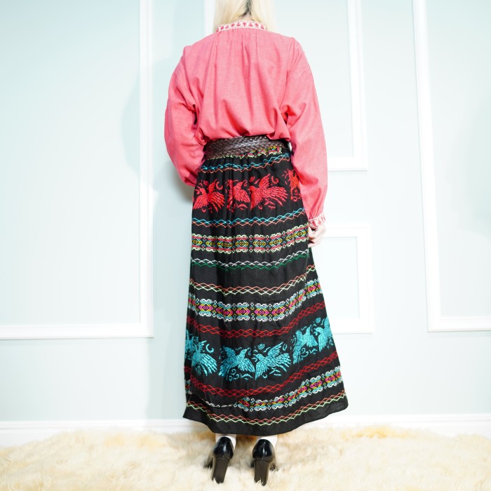 *SPECIAL ITEM* USA VINTAGE HAND MADE EMBROIDERY DESIGN WOOL LONG SKIRT/アメリカ古着ハンドメイド刺繍デザインウールロングスカート | Vintage.City 古着屋、古着コーデ情報を発信