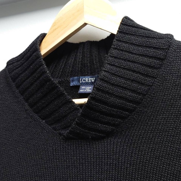 J.CREW ショールカラー メリノウール ニット セーター ブラック S | Vintage.City 古着屋、古着コーデ情報を発信