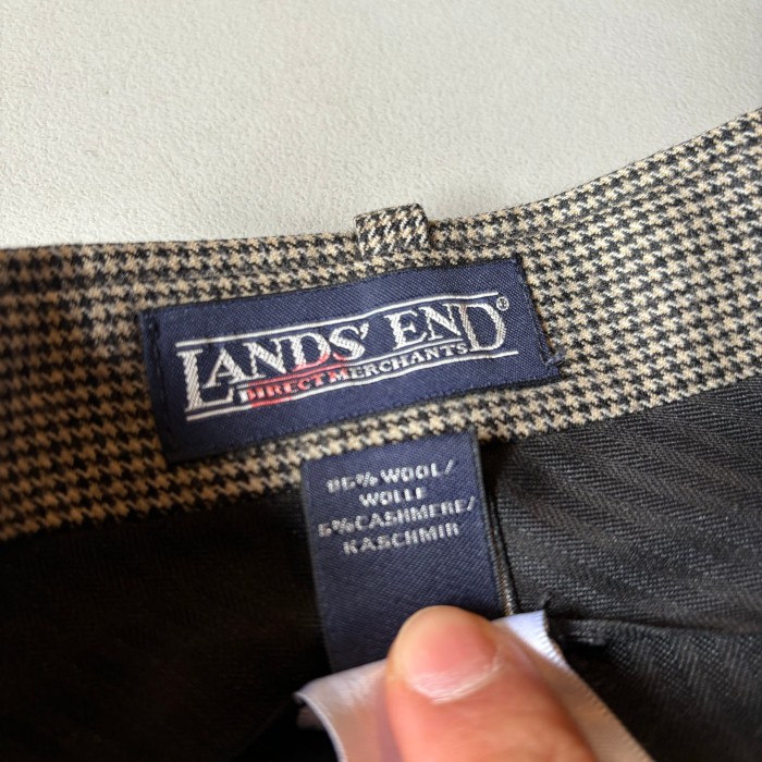 LANDS’END 2tuck slacks “千鳥格子” “32×29” ランズエンド 2タックスラックス | Vintage.City 빈티지숍, 빈티지 코디 정보