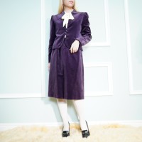 USA VINTAGE VELOUR DESIGN SET UP SUIT MADE IN USA/アメリカ古着ベロアデザインセットアップスーツ(ジャケットスカート) | Vintage.City 古着屋、古着コーデ情報を発信