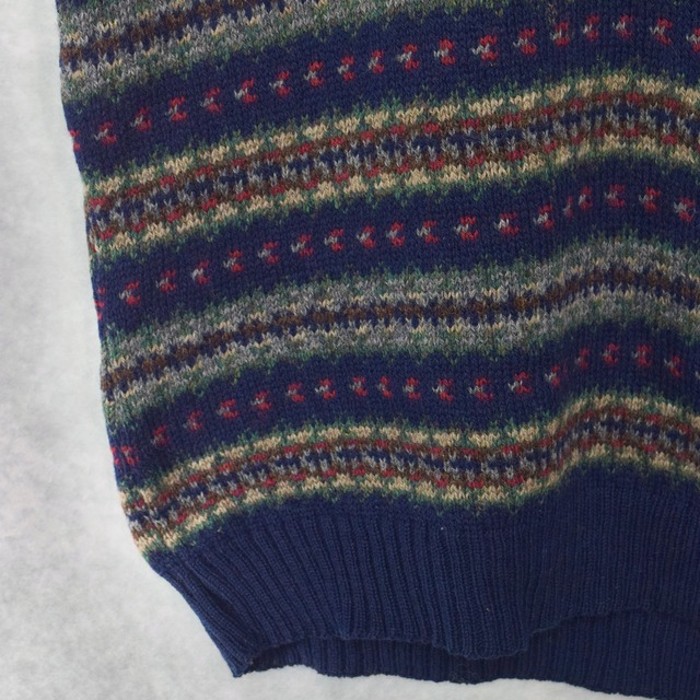 old " L.L.bean " fair isle pattern wool knit vest | Vintage.City 古着屋、古着コーデ情報を発信