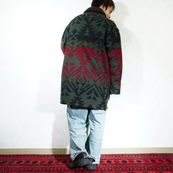 USA VINTAGE WOOL RICH NATIVE PATTERNED WOOL COAT/アメリカ古着ウールリッチネイティブ柄ウールコート | Vintage.City 古着屋、古着コーデ情報を発信
