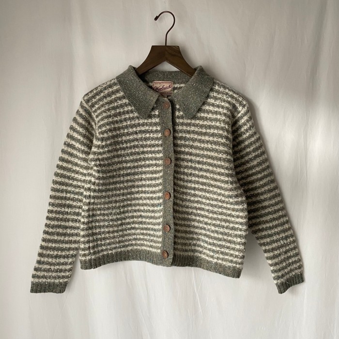 border knit cardigan | Vintage.City 古着屋、古着コーデ情報を発信